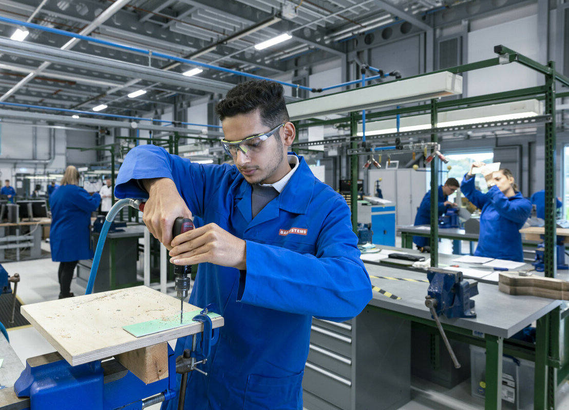 BAE Systems apprentices in a workshop
